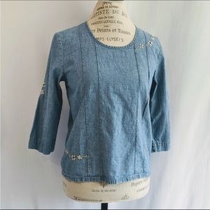 Vintage Floral Embroidered Top